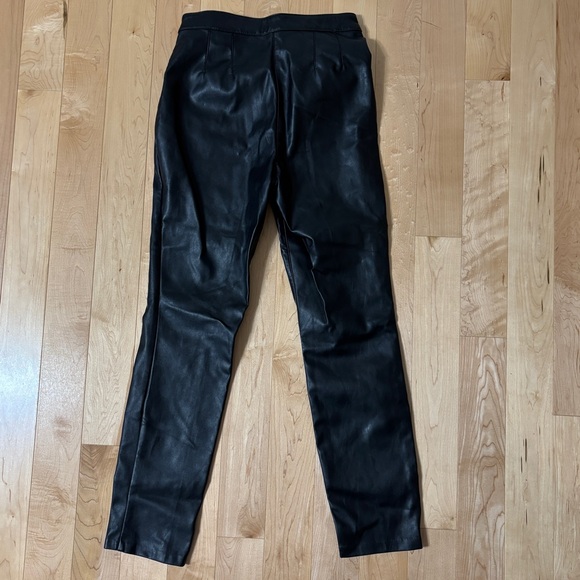 H&M Sleek Black PU Leather Straight Leg Pants - Picture 2 of 8